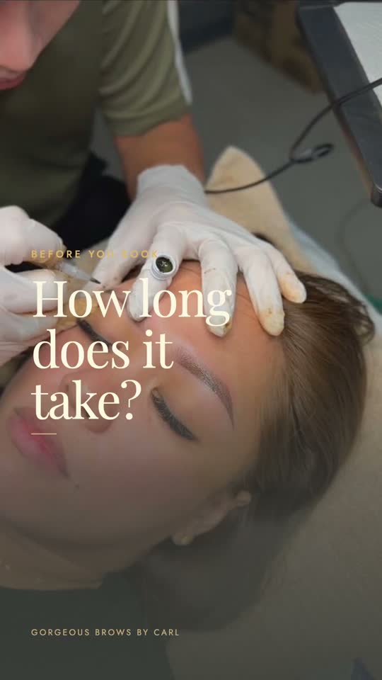 Still from the brow studio ad about how long the procedure takes